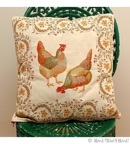Cushion Cover - Rooster & Hens