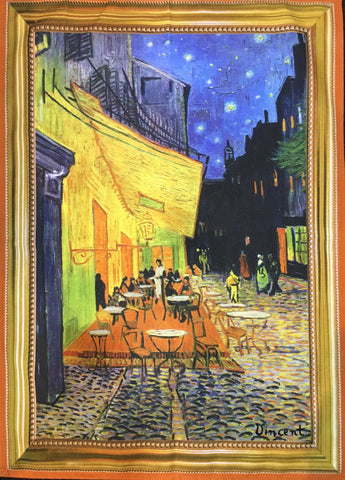 Printed Cotton Tea-towel - “Van Gogh Cafe at Arles”